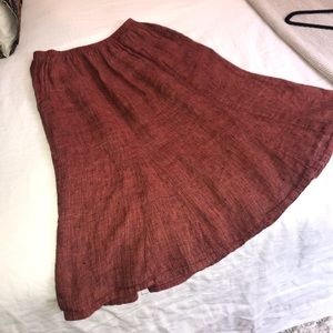 Flax Linen Gathered Skirt
